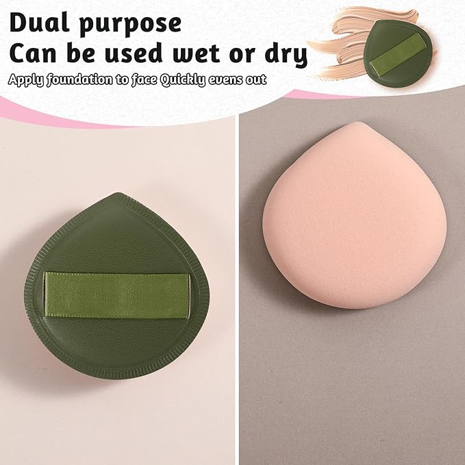 5 PCS Foundation Sponge, Powder Sponge Puff, Korean Makeup Sponges, Cushion Puff for Foundation and Powder, Fluffy Teardrop Latex Foundations Applicator for Liquid Cream Powders