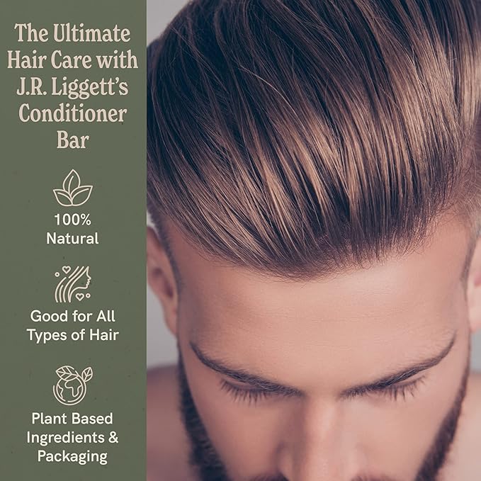 J.R.LIGGETT'S Conditioner Bar - Original Formula, All Natural Hair Conditioner with Coconut Oil & Cocoa Butter - Sulfate Free, Gmo Free, Plant-Based Ingredients for Soft & Smooth Hair, 1.75oz - 2 Pack