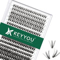 KEYYOU Lash Clusters 300pcs Individual Lashes, 30D40D50D 0.07D Curl 10-18MIX DIY Eyelash Extension, Soft & Natural Volume Cluster Lashes with Large Tray