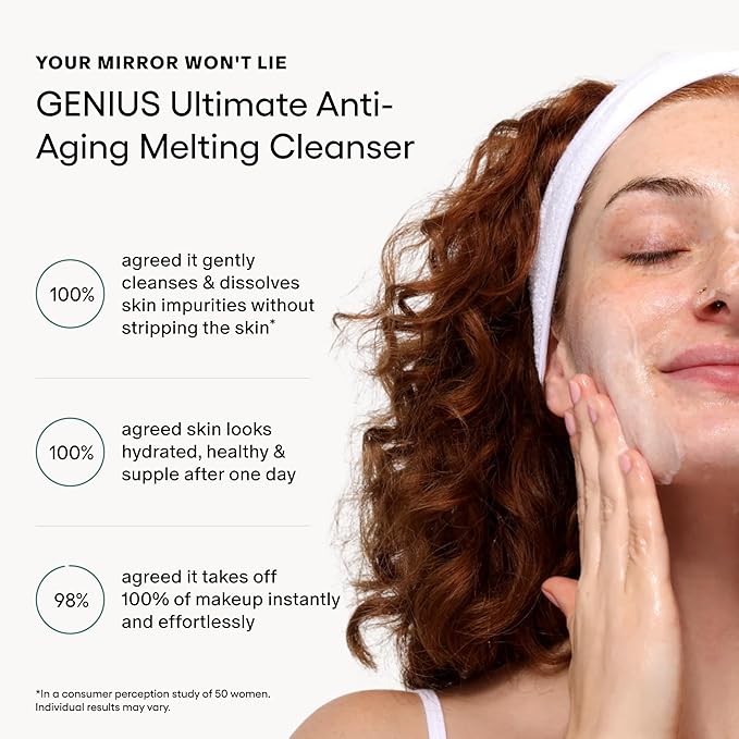 Algenist GENIUS Ultimate Anti-Aging Melting Cleanser - Milky Cleansing Oil for Makeup Removal with Avocado & Microalgae Oil - Non-Comedogenic & Hypoallergenic Skincare