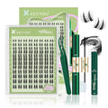 KEYYOU LASH Extension Kit 120Pcs Angel Lash Clusters Kit Thick Eyelash Extension Kit with Glue and Seal,Tweezers,Remover for DIY lash extension kit at Home（Kit-Angel A09-D-8-16MIX）