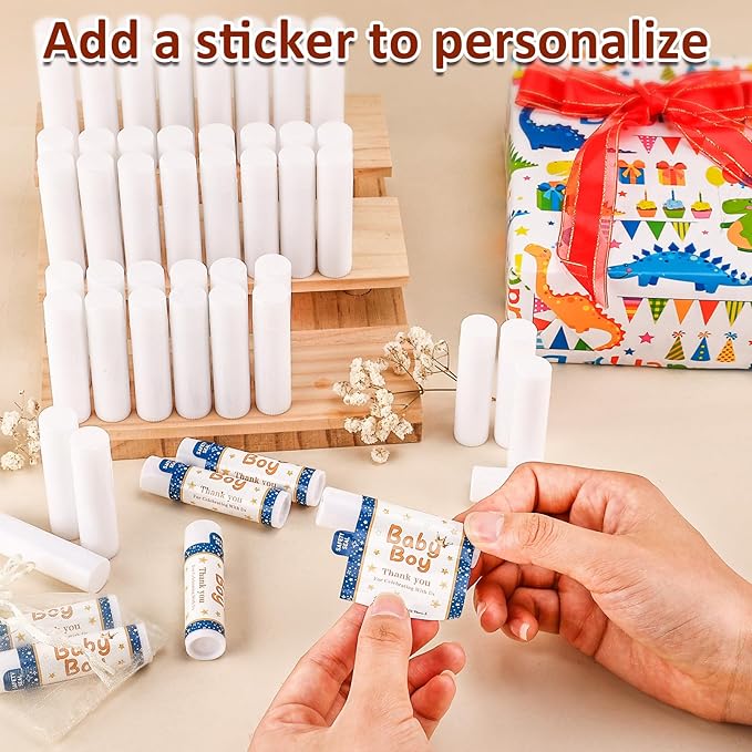 VISRIE 210 Pack Lip Balm Unlabeled, Natural Lip Balm Bulk Blank Tube, Personalized Lip Balms for Party Favors Adults and Bridal Shower Favors or Baby Shower Gifts-7 Flavors