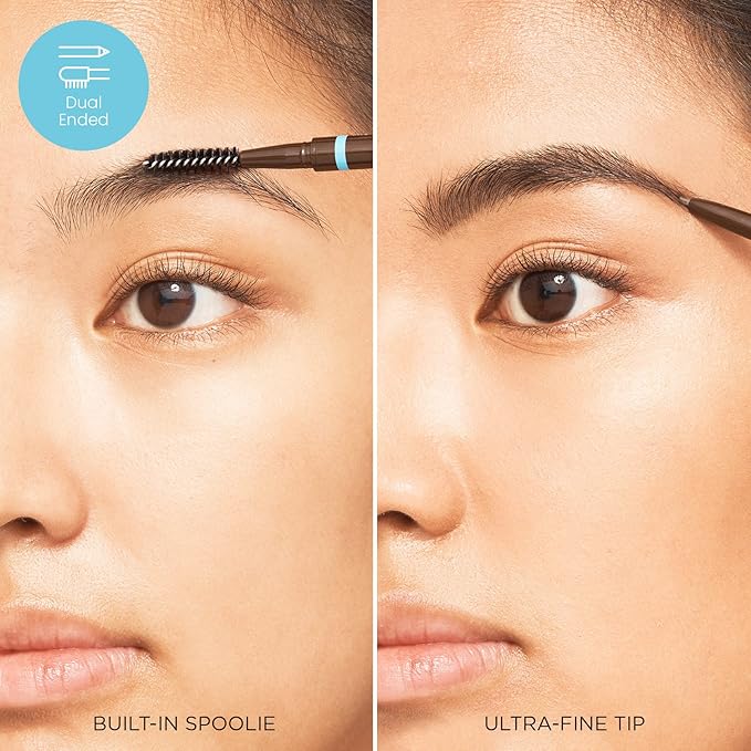 JOAH Dual-Ended Eyebrow Pencil - Brow Down To Me Ultra-FIne Tip Precision Brow Pencil with Built-In Spoolie Brush for Flawless Brows, Smudge-Proof, Water-Resistant, Black Brown