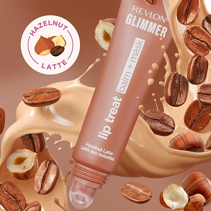 Revlon Glimmer Lip Treat Balm + Mask™, Overnight Peptide Lip Treatment, Hydrating, 006 Hazelnut Latte, 0.4 fl oz (Pack of 2)