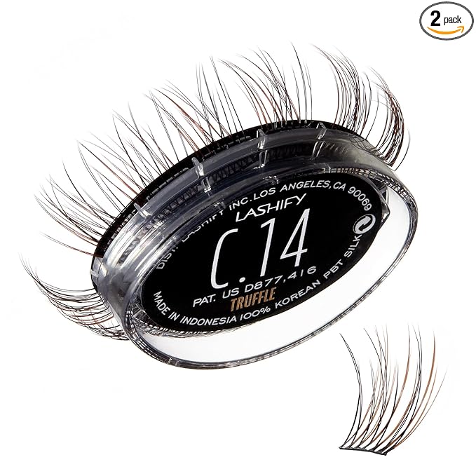 Lashify Curl 14mm Gossamer Eyelash Extensions Refill, Truffle Color, DIY False Lashes for a Natural Look