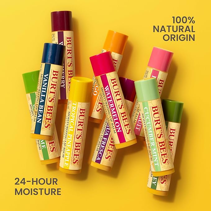Burt's Bees Lip Balm - Pomegranate, Lip Moisturizer With Responsibly Sourced Beeswax, Natural Origin Conditioning Treatment, 2 Tubes, 0.15 oz.