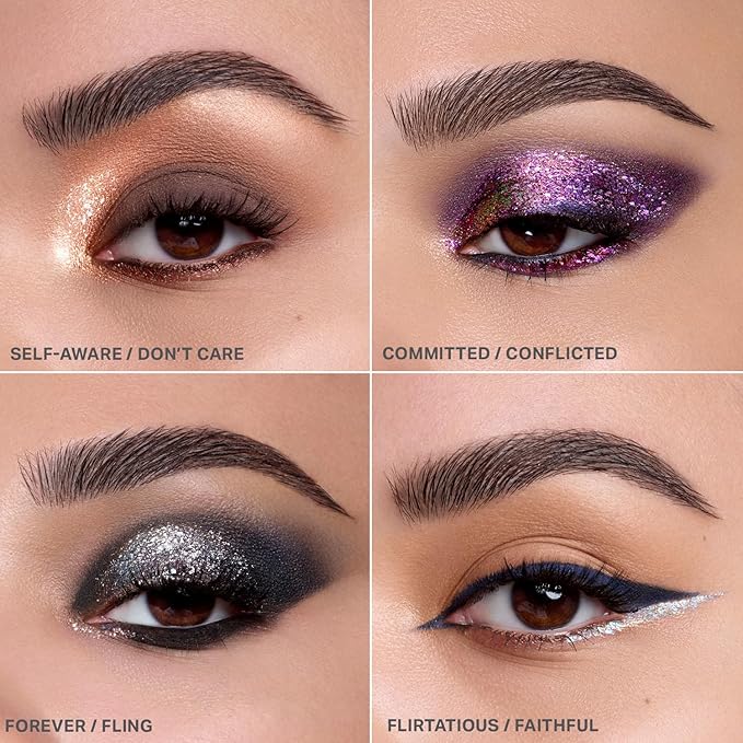 Morphe Mixed Signals Dual-Ended Eyeshadow Stick - Cream Eyeshadow Pigment & Chrome Liquid Flakes for Bold, Layered Eye Makeup Looks - Self Ware/Don't Care (0.028 oz)