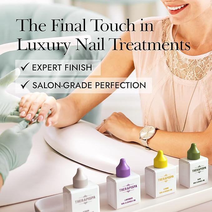 THERAPISPA Nail & Cuticle Oil with Avocado, Jojoba, Biotin & Vitamin E – Nail Growth Oil for Strengthening, Hydrating & Reviving Peeling Nails (Lemon, 2.0 fl oz)