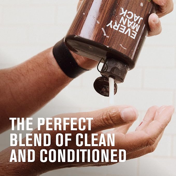 Every Man Jack 2-in-1 Shampoo + Conditioner for Men - Amber + Sandalwood | Nourishing For All Hair Types, Naturally Derived, Cruelty-Free | Cleanse + Moisturize | 24oz -1 Bottle