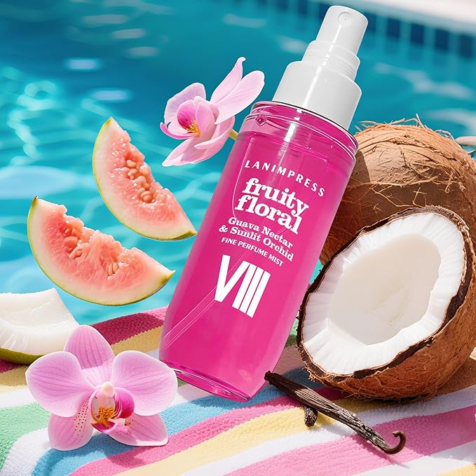 3 FL OZ Hair Mist and Body Spray, Eau De Parfum for Women,Travel Size Fragrance,Fruity Floral Perfume No.8,Vibrant Fresh Scent– With Notes of Guava Nectar, Orchid, Vanilla