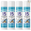 Badger Mineral Sunscreen Lip Balm SPF 15, Reef Safe, Zinc Oxide, Unscented, Travel Size, SPF Lip Balm Sunscreen Stick, .15 oz 4-Pack