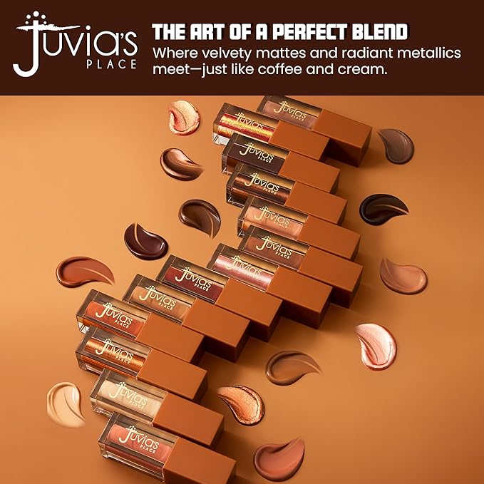 Juvia's Place Coffee Shop Liquid Eyeshadow - Café Royale - Metallic Shimmer for Long-Lasting Color, Waterproof, and Glittering Finish - Buildable and Vibrant - Ideal for All Skin Tones - 0.08 fl oz
