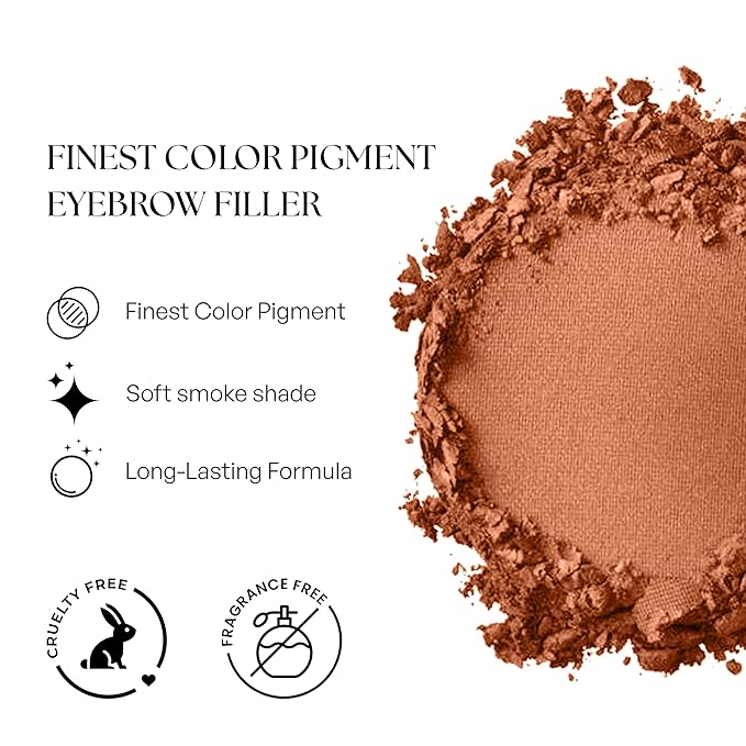 SORMÉ Smudge Proof Long Lasting Eye brow Powder for Women - Always Perfect Brows with Brush and 3 Shaping Eyebrow Stencils (Fine, Medium, Full) - Finest Color Pigment Eyebrow Filler - Dark Brown