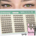 Spider Lash Clusters Kit 8-12MM Short Lash Extension Kit Breeze Wispy Eyelash Clusters Natural Clusters Eyelash Extensions CC Curly Invisible Band Individual Lashes for Clean Girl Makeup by Lvmixwig