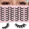 Strip Lashes Wispy Natural Cat Eye Lashes Mink C Curl Lash Strips Short Fluffy Eyelashes Pack Soft Faux Mink False Eyelashes Natural Look