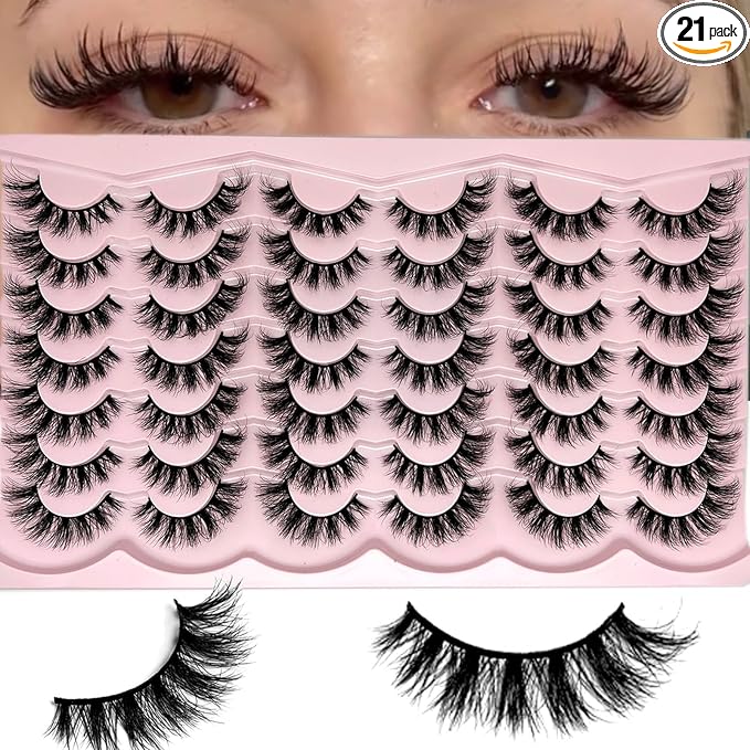 Strip Lashes Wispy Natural Cat Eye Lashes Mink C Curl Lash Strips Short Fluffy Eyelashes Pack Soft Faux Mink False Eyelashes Natural Look