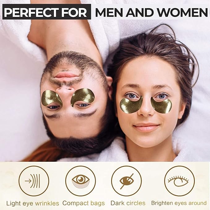 Lip Mask & Eye Mask - 30PCS Under Eye Patches Skincare for Puffy Eyes Bags Reducing Dark Circles,Collagen Hydrating Moisturizing Smoothing Gel Pads for Fade Fine Lines Anti-Aging Wrinkles Black