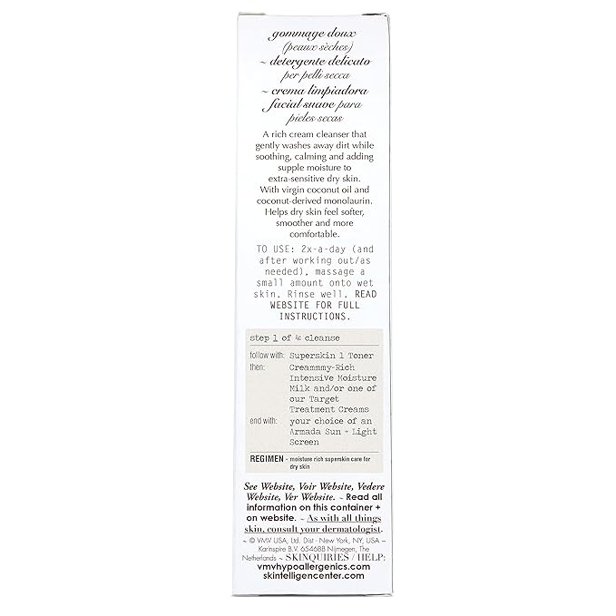 VMV HYPOALLERGENICS Moisture Rich Creammmy Cleansing Milk (Dry Skin), 4 Fl Oz (Pack of 1), (104406)