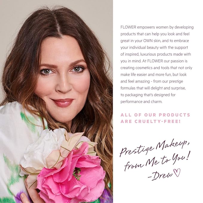 FLOWER Beauty By Drew Barrymore Liquid Blush Makeup Bomb Color Drops -Silky Lightweight Formula + Gel Cream Blush for Cheeks - Radiant + Glossy Finish - Buildable + Lightweight Formula - (Bitten)