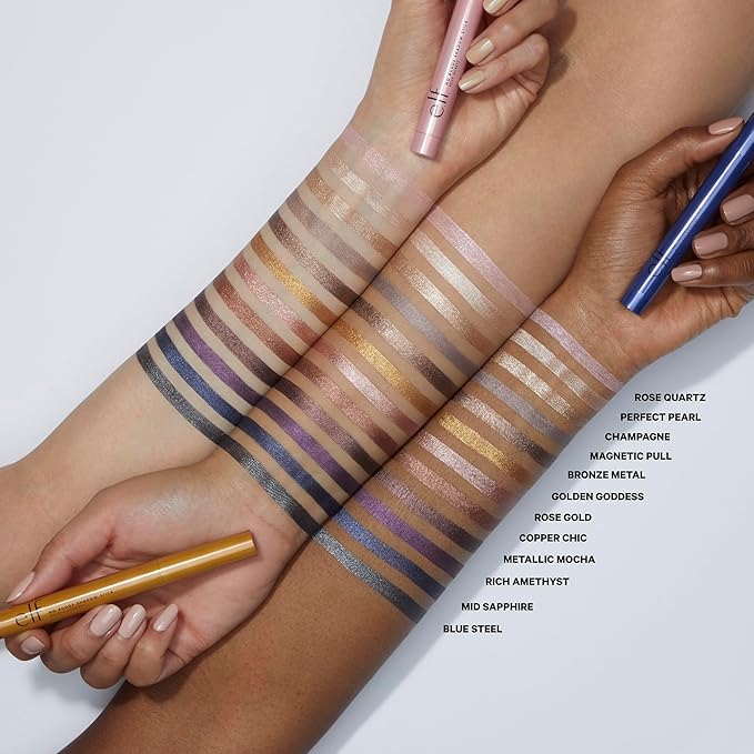 e.l.f. No Budge Shadow Stick, Long-Lasting Cream Eyeshadow Stick For High-Pigment, Metallic Color, Vegan & Cruelty-Free, Champagne Crystal