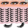 Cat Eye Lashes Natural Look 3D Mink Strip Lashes Wispy Short Fox Eye Eyelashes Mink Fluffy Lash Strips Cateye Faux Mink False Eyelashes Pack