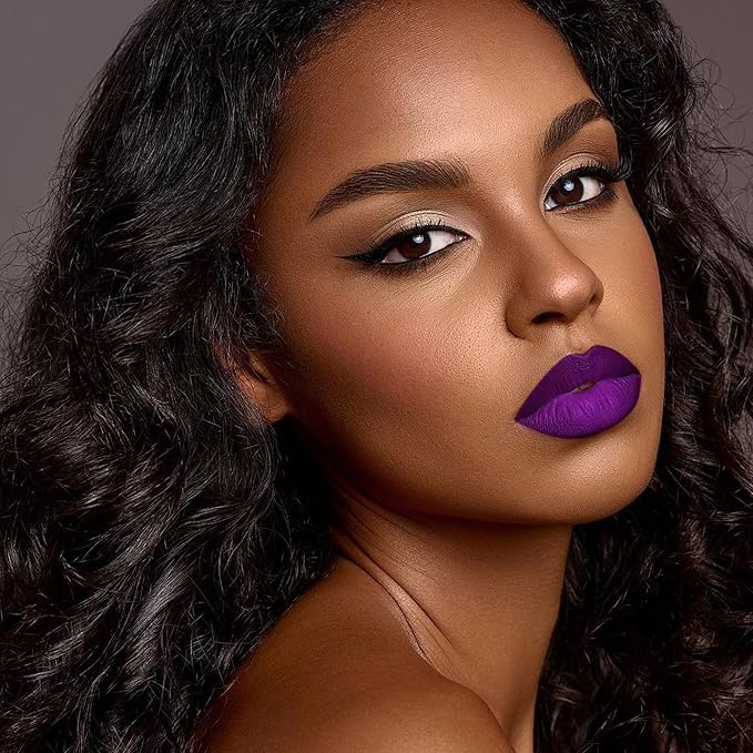 Depuplum Purple Lipstick Matte for Women SuperStay Long Lasting Lipstick Smudge Proof Dark Purple Liquid Lipsticks Cruelty Free Lip Makeup for Mother's Day(DM22 PurpleCrystal)