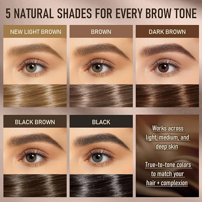 Dual-Ended Microblading Eyebrow Pencil for Women, 2 in 1 Liquid Eyebrow Pencil with Curved Tip and 4D Brow-Fection Microblading Pen, Shaped Fill HairLike Waterproof Lasting Eyebrows 01 New Light Brown