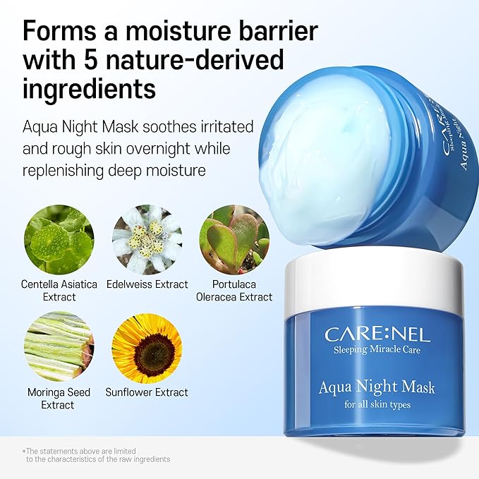 Korean Beauty Aqua Night Mask - Facial Self Skin Care Products Water Sleeping Masks 15ml/0.5 fl.oz (3 set) Gifts for Women - Acne Wrinkle remover - moisturizing hydrating Effect