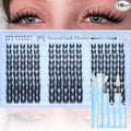 Manga Lash Clusters Wispy Lash Extension Kit 8-16MM Anime Lash Clusters Kit with Bond and Seal Lash Glue Natural Eyelash Clusters Kit 150Pcs C Curl Bunny Cluster Eyelash Extensions by JIMIRE