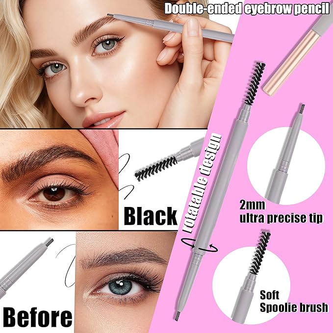 YIDUO 540Pcs Lashes Clusters Kit with Spikes+Bottom Eyelash 80D&100D Volume Clusters Lash Extension 10-18mm Wispy D Curvature Individual False Eyelashes Kit with Lash Bond and Seal, Dual Brow Pencil