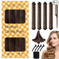 Overnight Heatless Hair Curler- 4 Piece Set- Jumbo Heatless Curls- Satin Flexi Rods to Sleep in- No Heat Curler Overnight Sleeping Curls Styling Tools- Gentle Rollers for All Hair Types
