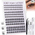 ALICE Spider Lash Clusters Kit Wispy Volume Cluster Eyelash Extension Kit 3D Natural Eyelash Clusters Kit 10mm-16mm Invisible Band Individual Lashes with White Bond and Seal