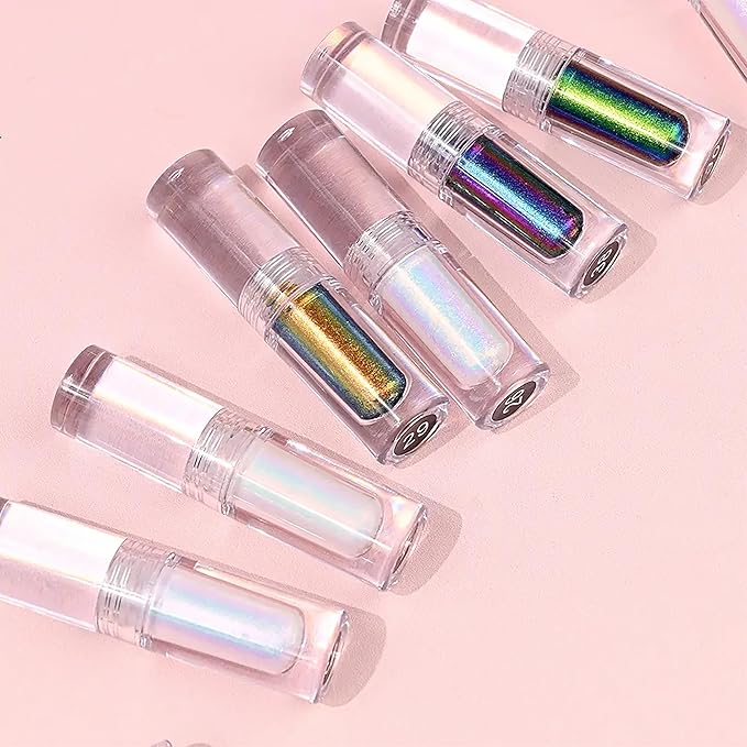 R.Y.M Violet Green Metallic Liquid Chameleon Eyeshadow Shimmer Quick-drying Waterproof Chameleon Eyeliner Eyeshadow Party Festival Eye Makeup (6#, 0.06 Ounce (Pack of 1))