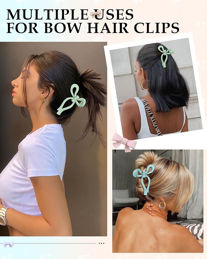 4 PCS Bow Hair Clips for Women Bow Claw Clip 5" Extra Large Hair Claw Clips for Thick and Long Hair Cute Bows Big Clip Mother’s Day Gift for Mom