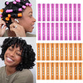Perm Rods For Short Hair 2 Sizes Orange Purple Perm Rods Set For Black Women 40PCS Cold Wave Rods For Long Hair(40Pcs,Orange+Purple)