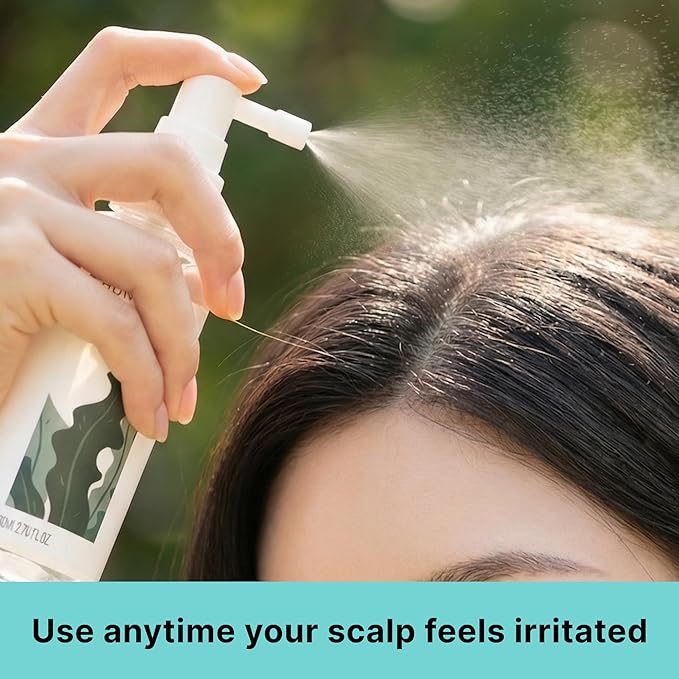 Kelp Scalp Treatment Spray for Itchy & Sensitive Scalp – Soothing Care Essence for Irritated Scalp, Lightweight Korean Leave-In Hair Treatment, 80ml