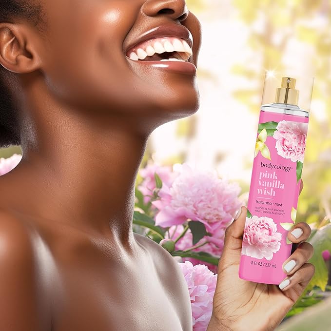 Bodycology Long-Lasting Fragrance Body Mist, Pink Vanilla Wish, 8 fl oz (Pack of 2)