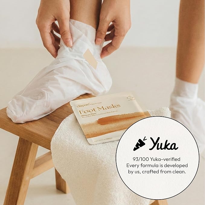 Korean Enzyme Exfoliating Foot Mask – Weekly Surface Renewal & Prep Reset, Gentle Non-Peeling Papaya & Pineapple Phyto-Enzymes, 99% Natural Treatment Socks for Rough Feet, 1 Pack