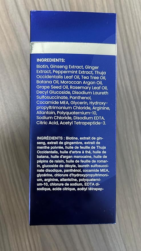 Uttse Biotin Hair Growth Shampoo for Men: Natural Thickening Shampoo with Tea Tree Oil Ginseng Mint for Hair Loss and Thinning Hair - 10.1 fl.oz, Dark Blue
