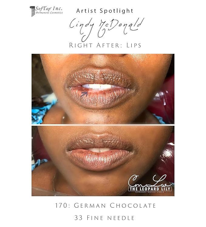 Microblading Ink for Eyebrows by SofTap® | German Chocolate – Rich Dark Warm Brown PMU Pigment for Nano Brows, Machine & Hand Method | Carbon-Free Inorganic Permanent Makeup Ink