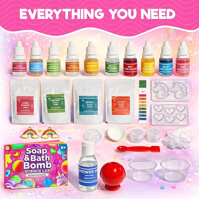 Doctor Jupiter Soap & Bath Bomb Making Kit for Kids, Make Your Own Bath Bombs for Kids Ages 8-12 | DIY Crafts for Girls, Birthday Gift Ideas for 8+ Year Olds