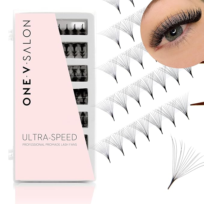 One V Salon Pro 14D Ultra-Speed Promade Fans,1000 Premade Extreme Mega Volume Lash Fans | C Curl | 0.05 | 9–15 mm Mixed Lengths | Thin Base, Fast Application Eyelash Extensions(Ultra 14D-0.05-C Curl)