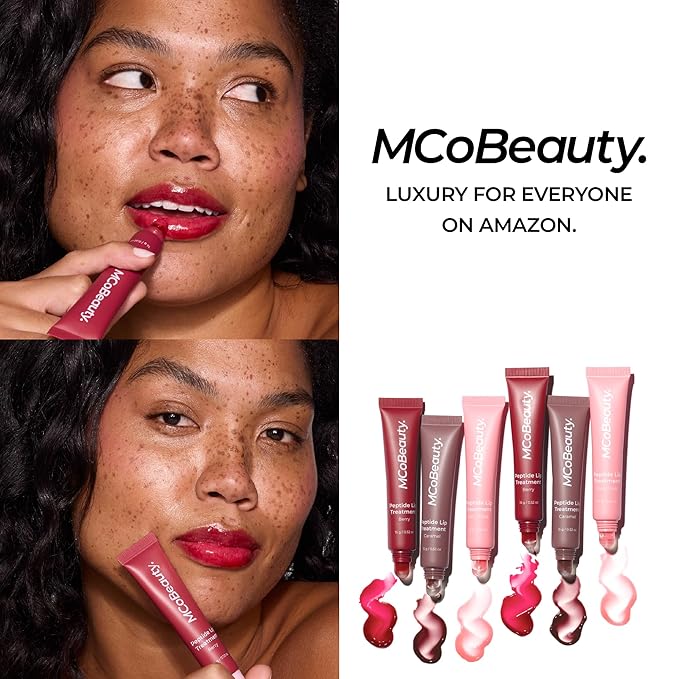 MCoBeauty Peptide Lip Treatment Fairy Floss - Sheer Pink Tinted Plumping Balm Gloss - Hydrating Cream Oil Formula with Shea Butter & Peptides for Soft Plump Lips - Vegan & Cruelty Free
