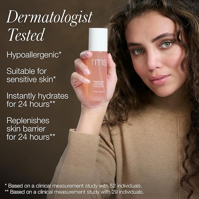 RMS Beauty Radiance Lock Setting Mist – Hydrating Makeup Setting Spray, Dewy Finish, Long-Lasting Makeup Fixer, Skin Soothing Botanicals, Refreshing Face Mist, 1 fl oz
