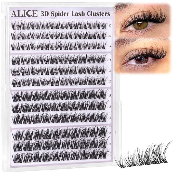 Spider Lash Clusters Wispy Volume Eyelash Extensions 3D Natural Breeze Eyelash Clusters Thin Band Individual Lashes DIY Lash Extensions 10-16mm by ALICE