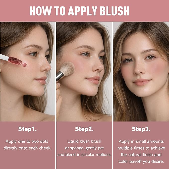 FV Liquid Blush, Long Lasting Buildable Cream Cheek Tint with High-Pigment Color, Weightless Blendable Formula for Natural Dewy Finish (Courage)