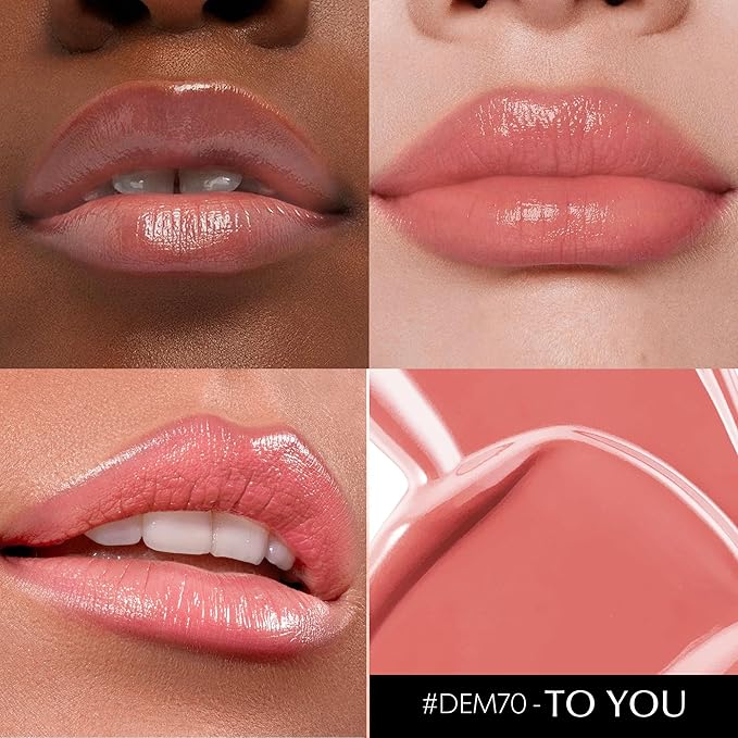 Depuplum Nude Pink Lipstick for Women Moisture Lip Gloss Tinted Lip Balm Sheer Lipsticks for Mother's Day Nourishing Hydrate Glossy Lipstick for Dry Lips,DM70 Peach Nude