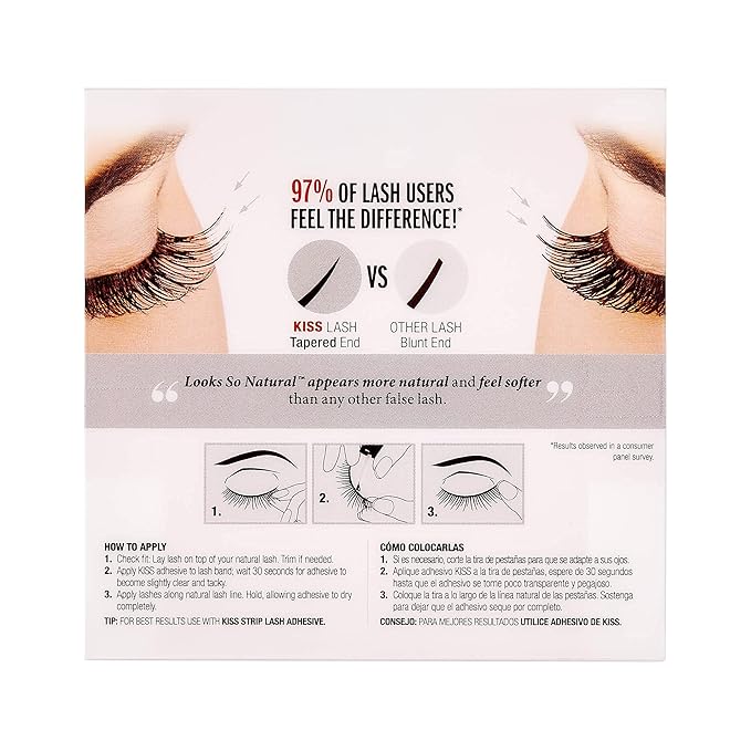 KISS False Eyelashes Sultry, 2 Pairs, Reusable | Lightweight & Comfortable | Tapered End Technology | Cruelty-Free | Contact Lens Friendly