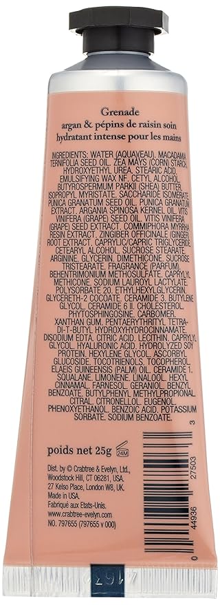 Crabtree & Evelyn Pomegranate Argan and Grapeseed Ultra Moisturising Hand Therapy, 0.9 oz