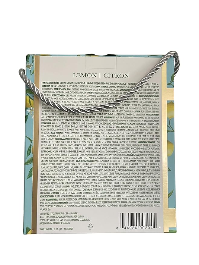 Crabtree & Evelyn Lemon Citron Hand Therapy Cream and Hand Scrub Set, 3.5oz EACH